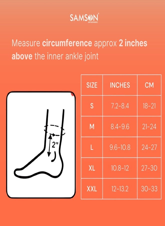 SAMSON Anklet with Silicone Pad - Compression Support for Ankle Sprains, Injuries & Recovery - (Single, Large) - Image 3