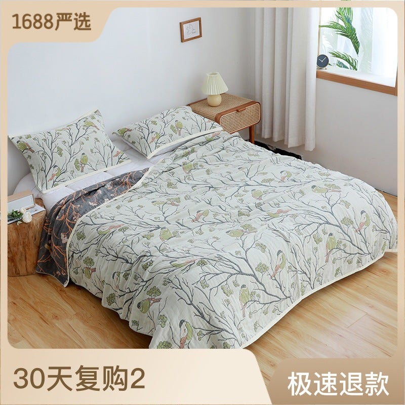 Explosions Gauze Towel Blanket Blanket Cotton Quilt Comfortable Air Conditioning Towel Blanket Factory Gift Summer Cool Quilt - Image 4