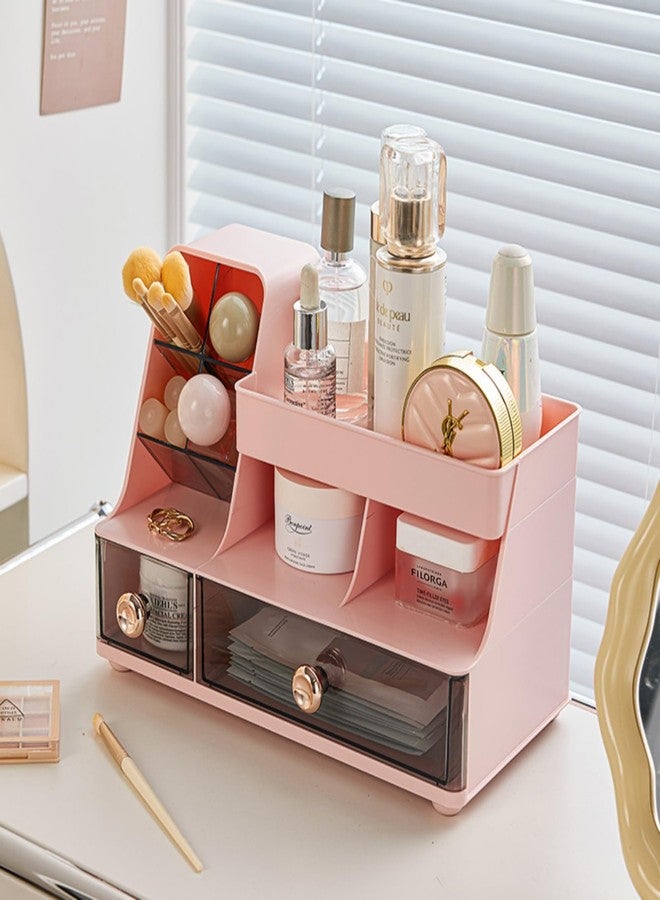 Heaime Makeup Organizer with Drawers for Vanity,Bathroom Countertop Organizer with Brushes Holder,Skincare Storage Organizer,Perfect Cosmetic Display Case for Your Beauty Essential - Image 4