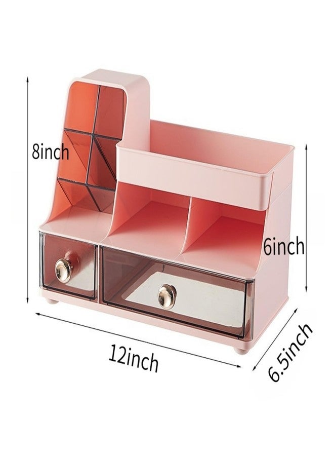Heaime Makeup Organizer with Drawers for Vanity,Bathroom Countertop Organizer with Brushes Holder,Skincare Storage Organizer,Perfect Cosmetic Display Case for Your Beauty Essential - Image 3
