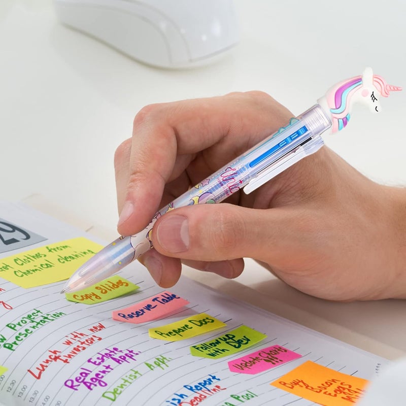 Epakh 16 Pcs Multicolor Unicorn Pen 6 in 1 Retractable Unicorn Gel Ink Multicolor Pen for Kids Cute Office School Party Favors Supplies - Image 4