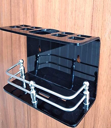 SHREE HANS CREATIONDS Enterprise | Wall Mounted self Adhesive Acrylic Tooth Brush Holder/Stand/Tumbler/Toothpaste for Bathroom Stand Organizer Rack for Home (Big Black) - Image 2