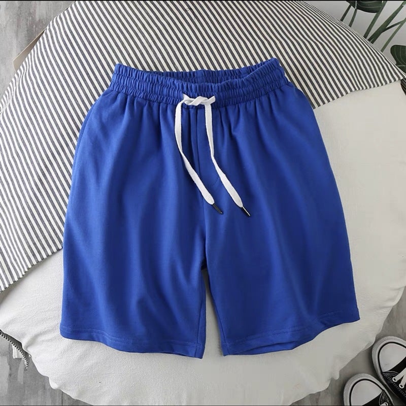 Summer Five-point Pants Mens Cross-border Foreign Trade Summer Beach Pants Mens Casual Running Sports Shorts Mens 5-point Straight Ins Blue [five-quarter pants] 