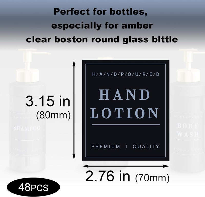 OIIKI OIIKI 48pcs Bathroom Waterproof Labels for Bottles Hand Soap Dish Soap Shampoo and Conditioner Dispenser Label Stickers Waterproof Removable Cleaning Labels for Glass Plastic Spray Bottle - Image 2