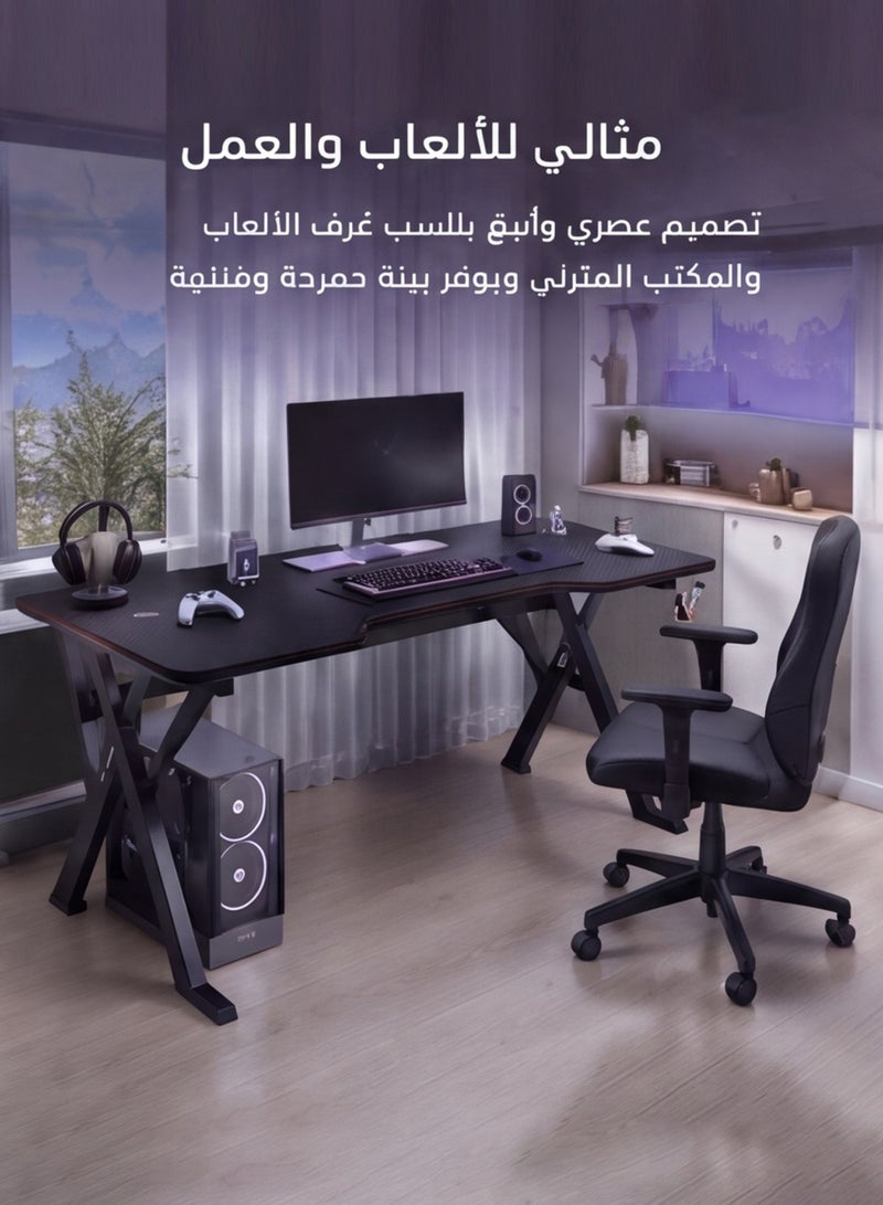 آه آه مكتب ألعاب على شكل حرف K، طاولة كمبيوتر 100 سم، طاولة مكتب كمبيوتر منزلية، سطح مكتب كبير، سهل التجميع - Image 5