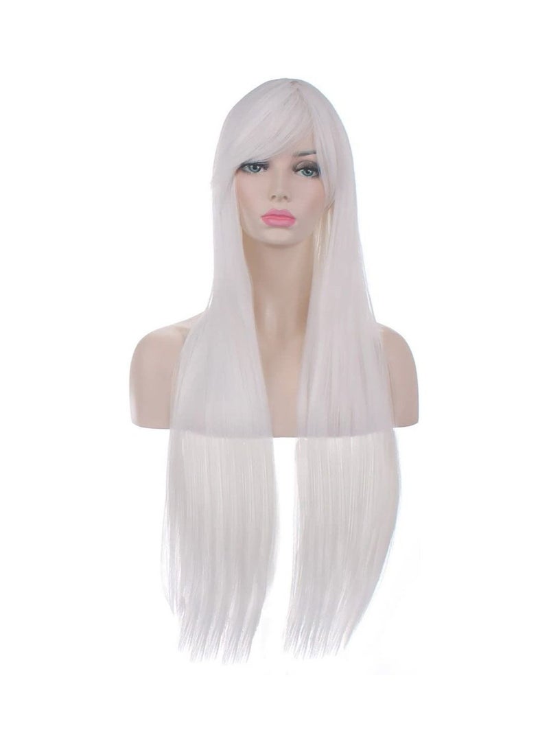 Estelle Wigs 32 Inches 80 cm Long Straight Anime Fashion Women's Cosplay Wig Party Wig With Free Wig Cap White  - Image 3