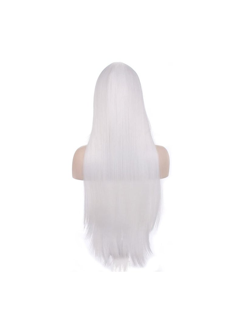 Estelle Wigs 32 Inches 80 cm Long Straight Anime Fashion Women's Cosplay Wig Party Wig With Free Wig Cap White  - Image 4