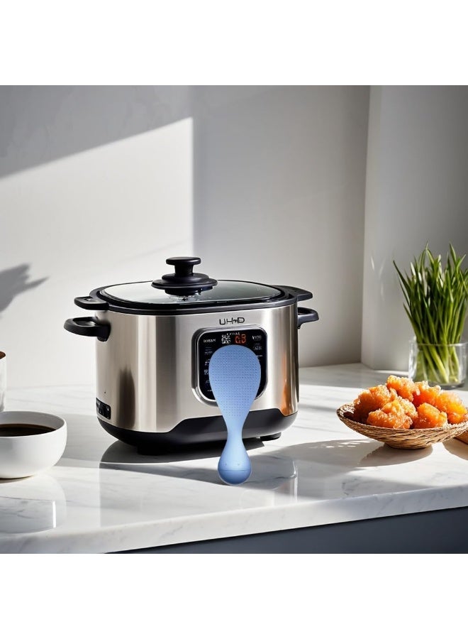 ملعقة ومغرفة أرز مقاومة للالتصاق - ملعقة أرز قائمة ومقاومة للحرارة وسهلة التنظيف ومقاومة للالتصاق، مغرفة للمطبخ، ملعقة تقديم (3 قطع) - Image 3