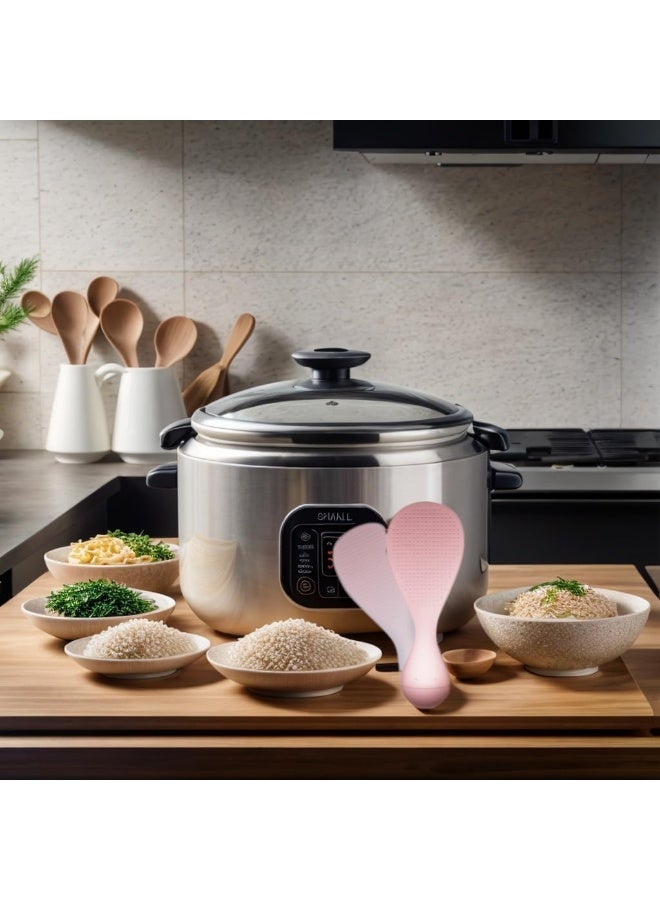 ملعقة ومغرفة أرز مقاومة للالتصاق - ملعقة أرز قائمة ومقاومة للحرارة وسهلة التنظيف ومقاومة للالتصاق، مغرفة للمطبخ، ملعقة تقديم (3 قطع) - Image 4