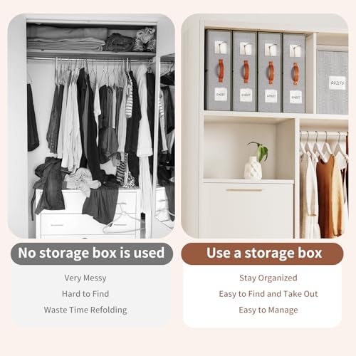EE-RoomWorld 4 Pack Bed Sheet Storage Organizers- Premium Fabric Closet Organizer with Clear View Window, Space-Saving Foldable Design for Queen/King Size Bedsheets, Blankets & Duvet Covers - Image 4