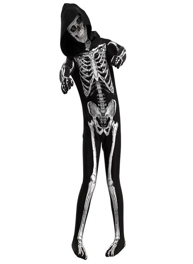 Cupohus [2023 SIZE UPDATE Halloween Costume, Skeleton Costume Bodysuit Jumpsuit - Scary Black and White Costume, Unisex, Creepy - Image 1
