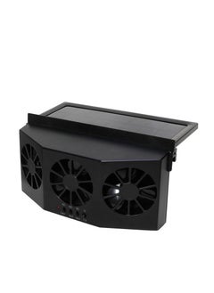 2-in-1 Car Solar Powered and Rechargeable Exhaust and Ventilation Fan Energy Saving White