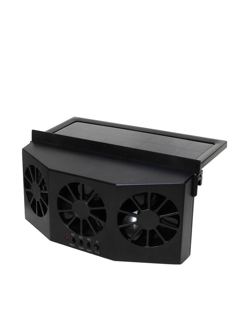 Generic - 2-in-1 Car Solar Powered and Rechargeable Exhaust and Ventilation Fan Energy Saving White - Image 1