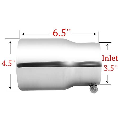 Tritrust Exhaust tip -3.5 Inch Inlet Bolt on Design- Stainless Steel Car Muffler Tips 3.5" ID x 4.5"OD x 6.5"L - Image 2