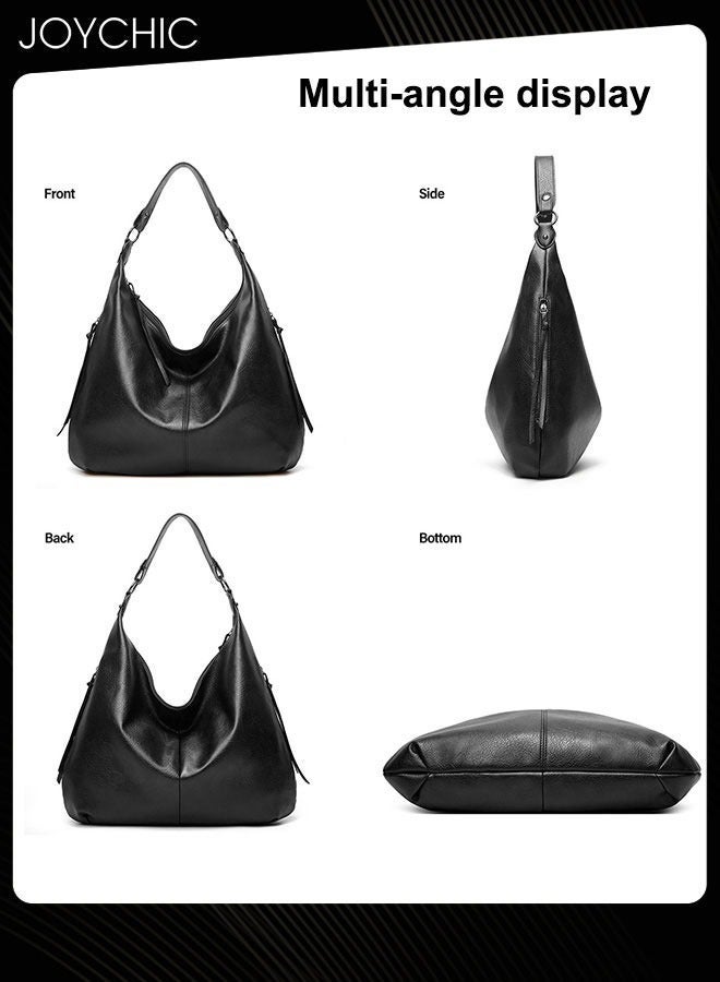 Joychic 3 Piece New Fashion Women Handbag Large Capacity Commuting Shoulder Crossbody Bag Soft PU Waterproof and Wear Resistant Ladies Tote Black - Image 3