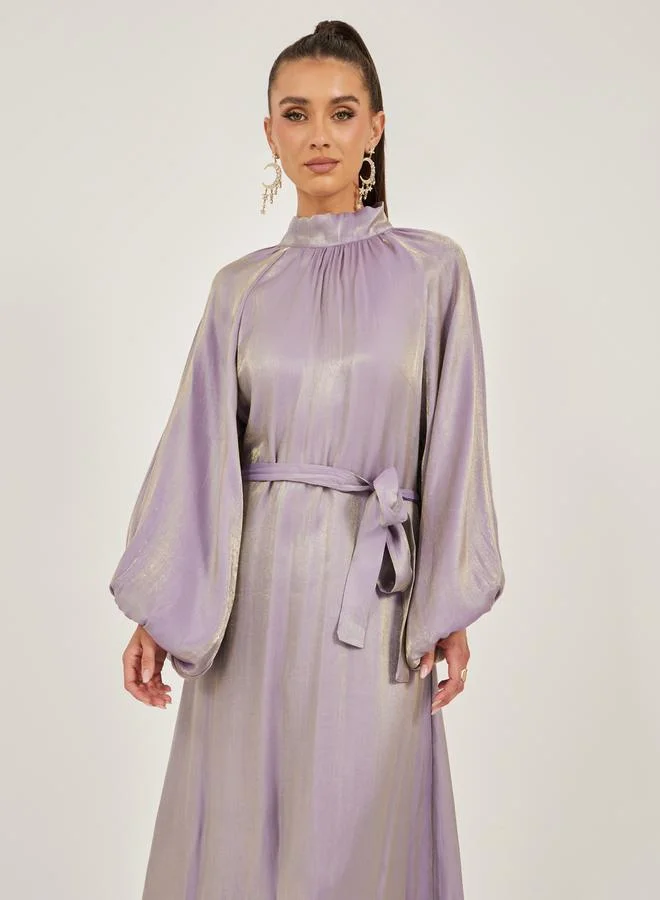 Styli Balloon Sleeve High Neck A-Line Jalabyia