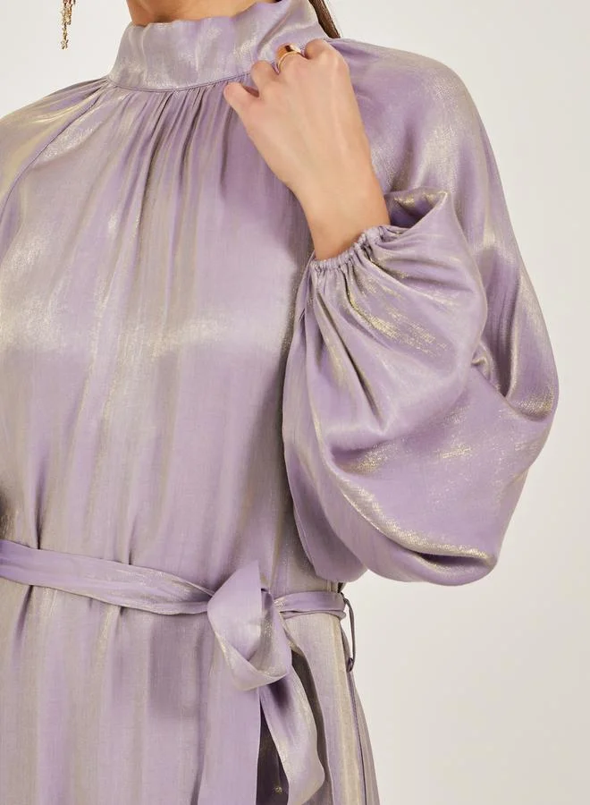Styli Balloon Sleeve High Neck A-Line Jalabyia