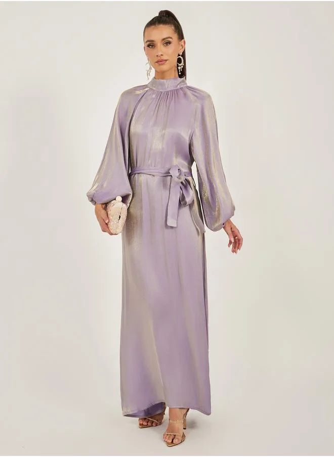 Styli Balloon Sleeve High Neck A-Line Jalabyia