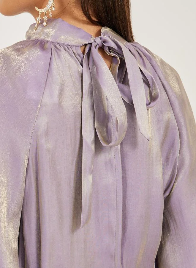 Styli Balloon Sleeve High Neck A-Line Jalabyia