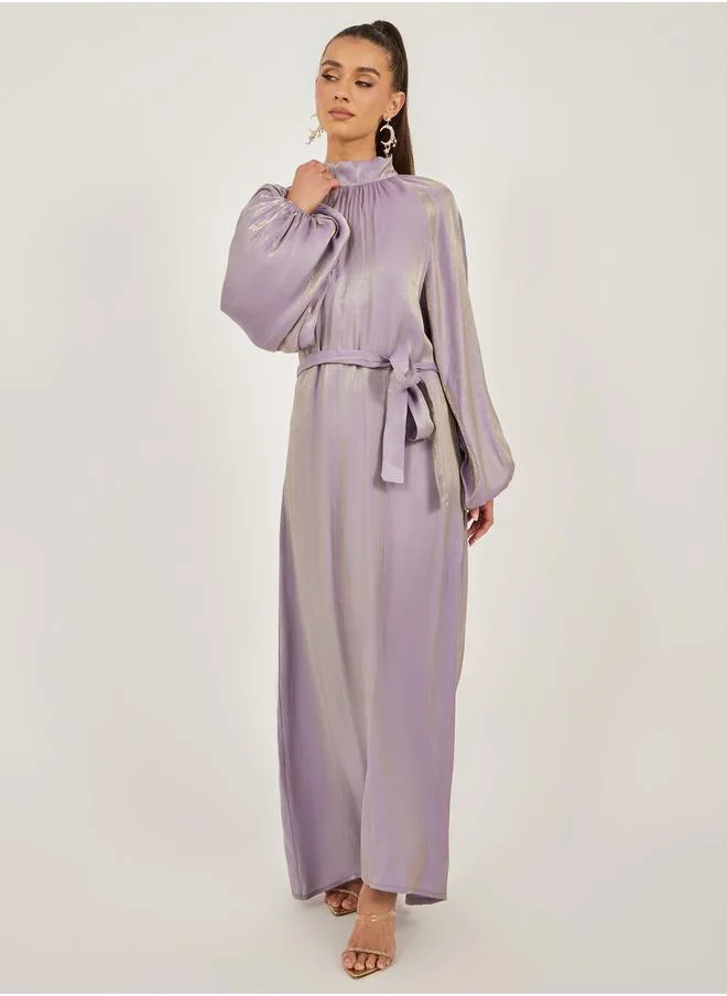 Styli Balloon Sleeve High Neck A-Line Jalabyia