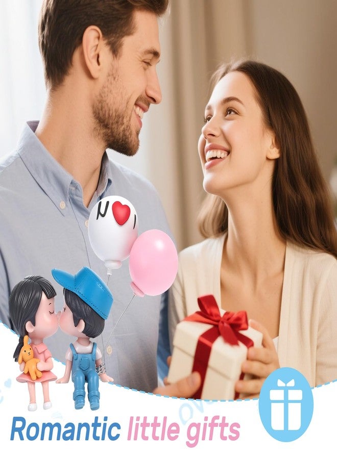 OLLBIT Cute Dashboard Decorations,Lovely Couple Kiss Dashboard Accessories,Car Dashboard Decorations,Cute Cartoon Couples Figure Figurines Balloon Car Ornaments,Resin Car Decoration for Couples Gifts - Image 5