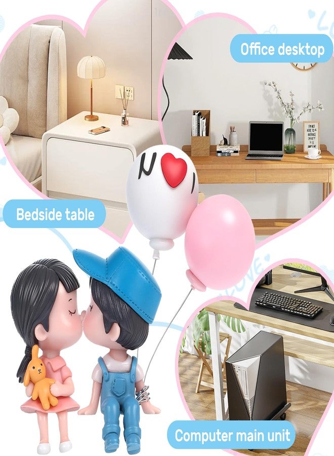 OLLBIT Cute Dashboard Decorations,Lovely Couple Kiss Dashboard Accessories,Car Dashboard Decorations,Cute Cartoon Couples Figure Figurines Balloon Car Ornaments,Resin Car Decoration for Couples Gifts - Image 4