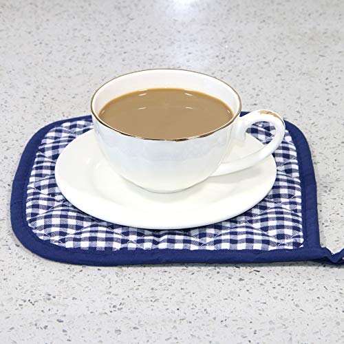 Bestjoy 5 PCS Pot Holders for Kitchen, Cotton Potholers with Great Heat Resistance, Hot Pads, Trivets for Cooking and Baking Blue - Image 4