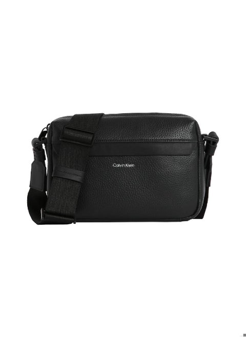 Men's Crossbody Camera Bag - Polyester Blend, Black