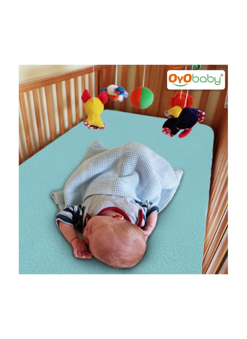 OYO BABY OYO BABY Waterproof Quick Dry Sheet for Baby| Bed Pad | Baby Bed Protector Sheet for Toddler Children (Small (50cm x 70cm), Sea Green)  - Image 2