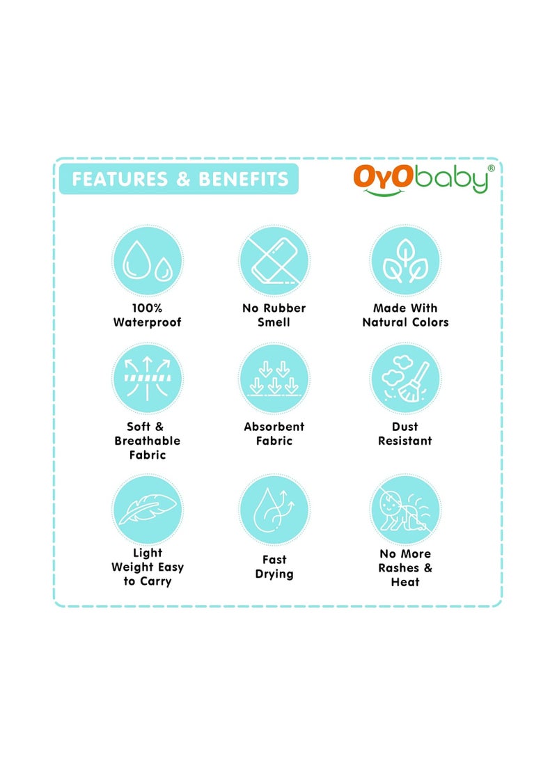 OYO BABY OYO BABY Waterproof Quick Dry Sheet for Baby| Bed Pad | Baby Bed Protector Sheet for Toddler Children (Small (50cm x 70cm), Sea Green)  - Image 3