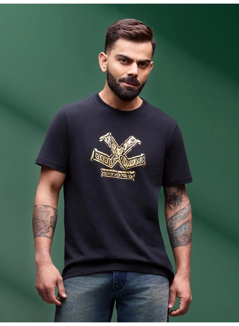 روجن تيشيرت بطبعة باندانا أسود