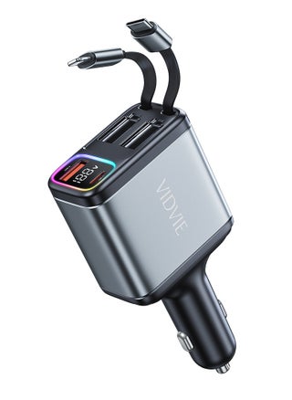 Car Charger 4 IN 1 Double Retractable Cord Fast Charge Car Charger Adapter with Collapsible Lightning & Type C Cables - pzsku/Z8627F178E17BB29EFC6BZ/45/1746219074/28507f3c-0b8d-4d50-b795-79fe2b25fc46