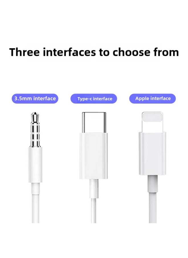 Generic - For Apple 3.5mm In-ear Wired Headphones Four-level Live Line Control Karaoke Type-c Digital Universal Wholesale-Colors:3.5 Round Hole Headphones White Copper - Image 1
