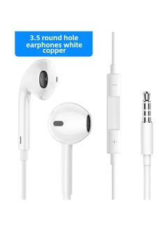 For Apple 3.5mm In-ear Wired Headphones Four-level Live Line Control Karaoke Type-c Digital Universal Wholesale-Colors:3.5 Round Hole Headphones White Copper
