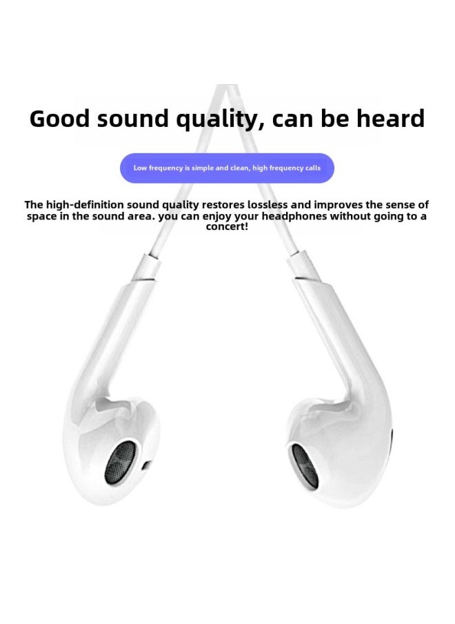 Generic - For Apple 3.5mm In-ear Wired Headphones Four-level Live Line Control Karaoke Type-c Digital Universal Wholesale-Colors:3.5 Round Hole Headphones White Copper - Image 1