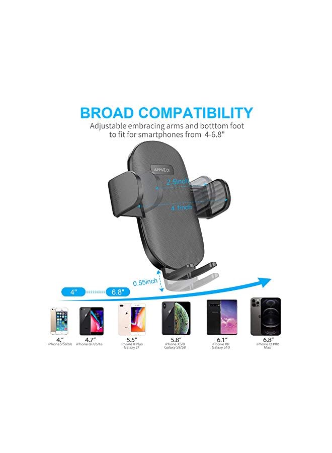 Zaboon Apps2Car Suction Cup Holder Phone Mount, Dashboard/Windshield Phone Holder Car, Rotatable Extendable Compatible With 4.7-6.8Inch Iphone14/13/12 Series, Galaxy, Huawei, Etc. - Image 3