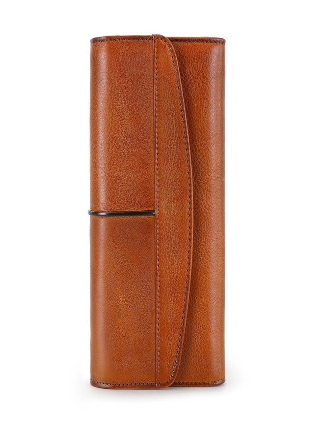LETEULO Womens Leather Wallets Handmade Ladies Clutch Wallet Organizer Card Holder (882 Brown) - Image 1