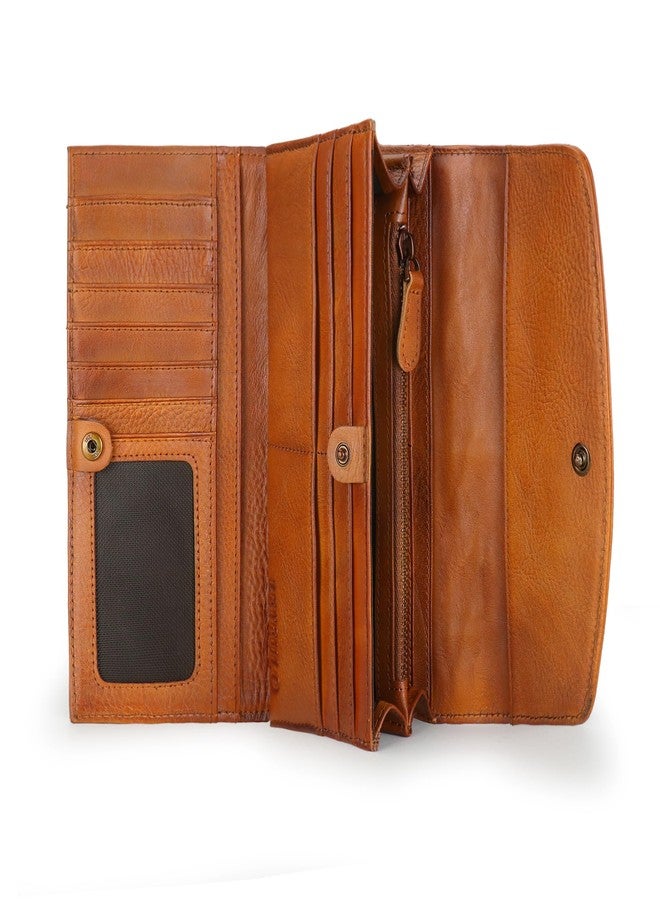 LETEULO Womens Leather Wallets Handmade Ladies Clutch Wallet Organizer Card Holder (882 Brown) - Image 4