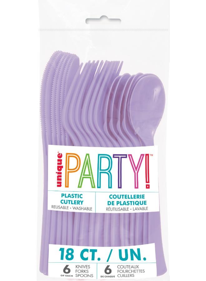 Unique 18 Assorted Cutlery Lavender - Image 1
