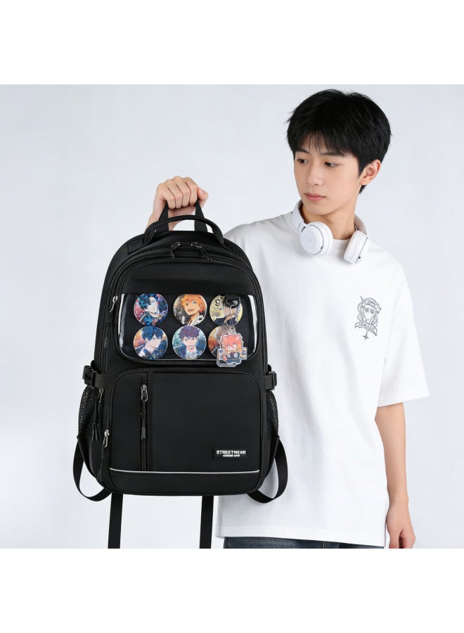 Edison High School Student Backpack Diy Anime Style Cute Grain Pain Backpack High-value Style Spine Protection Bag M2-1 - Image 1