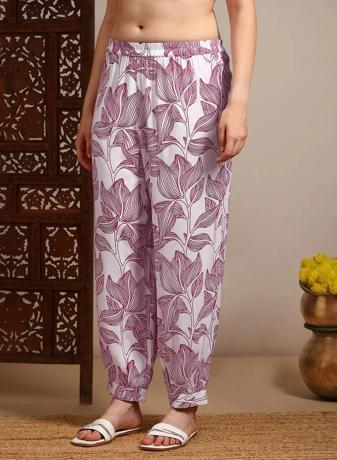 Globus  Women Pink V-Neck Sleeveless Abstract Print Kurta with Pants Set for Women | Best Price UAE