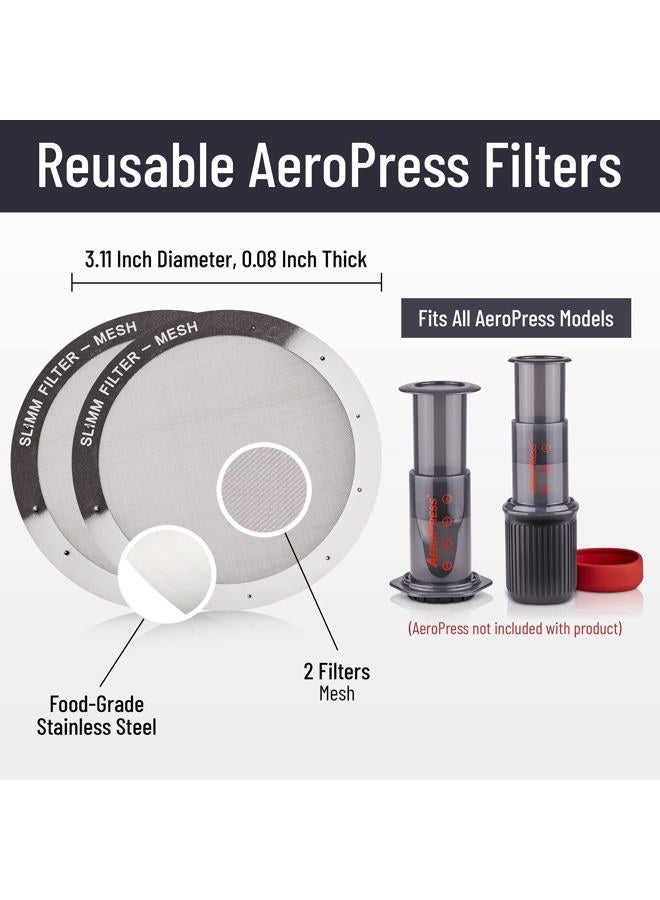 Slimm Filter Reusable Premium Metal for Use in the AeroPress Coffee Maker, Package of 2 - Image 2