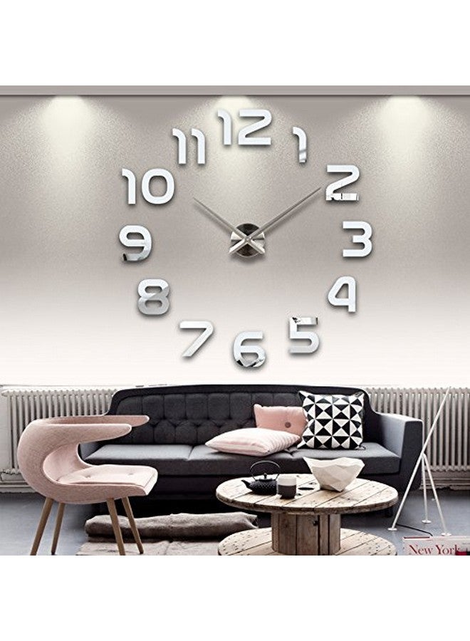 UNIQUE GADGET Acrylic Diy Large Wall Clock 3D Sticker Home Office Decor 3D Wall Clock (Covering Area:62 * 62Cm)- Al002S - Image 1