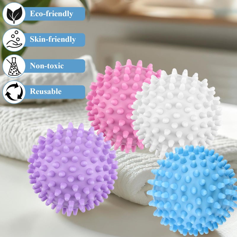 PEASUG 6 Pack Laundry Balls for Dryer, Dryer Balls Laundry Reusable, Dryer Ball Plastic Pellet Packs for Fabric Soften, Reduce Wrinkle and Less Static Cling - Image 3