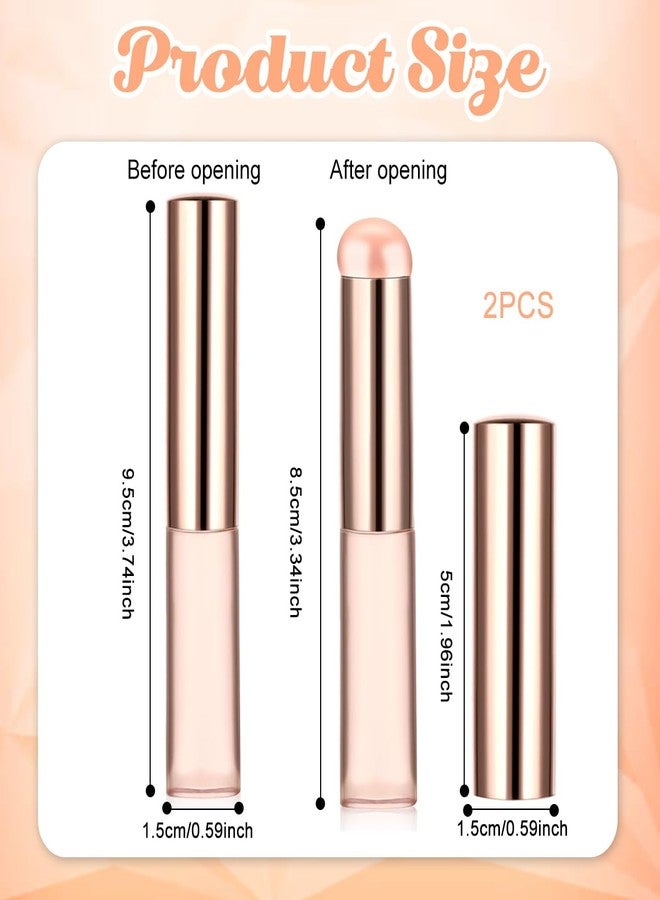 MAYCREATE 4PCS Silicone Lip Applicator Brush for Lipstick Balm Concealer with Dustproof Cap Gloss Tint Mask Pink - Image 2