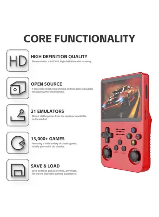 R36S Retro Handheld Video Game Console - 64 GB - Red - Image 3