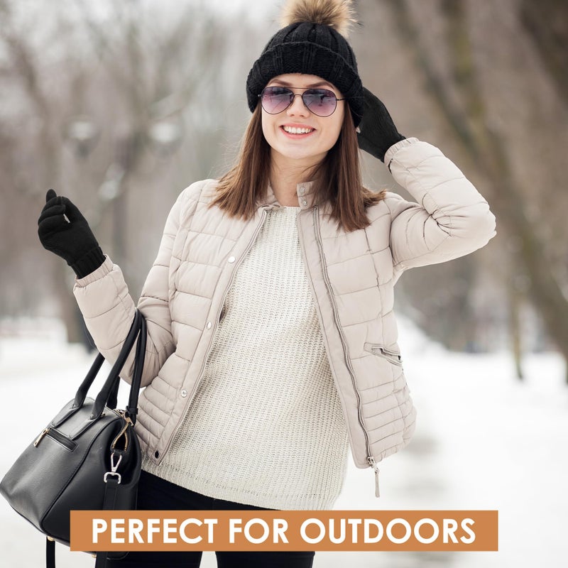 PAGE ONE Winter Gloves for Women Touchscreen Texting Warm Knit Fleece Lined Gloves for Cold weather - Image 4