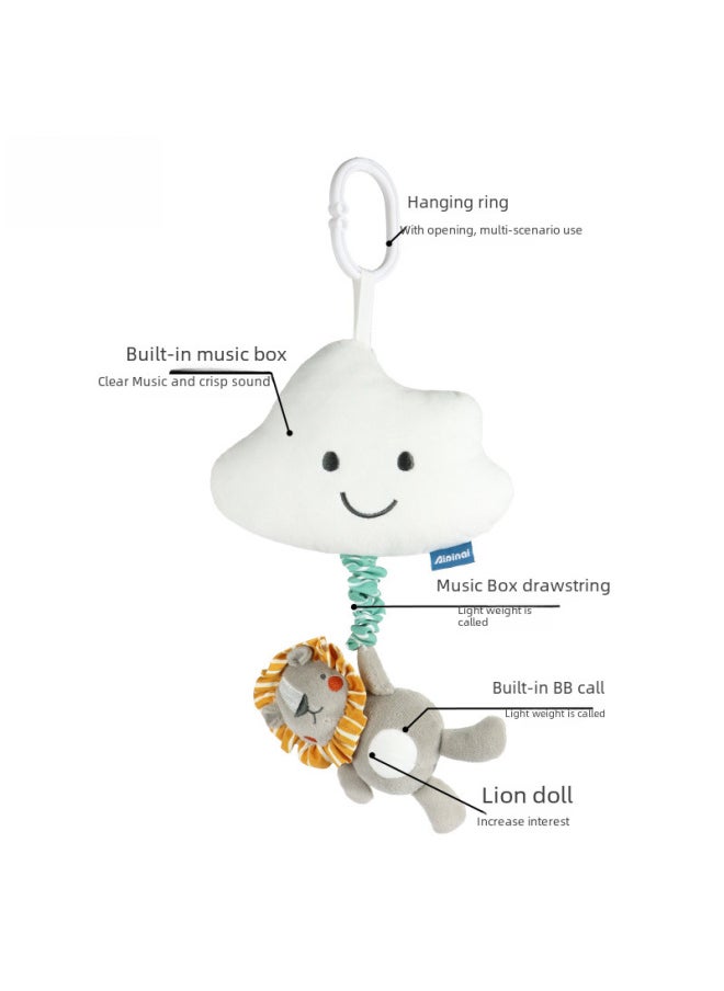 Rocking Bell Toy For Children's Bed - Fun Colorful Plush Toy Soothing Sounds Movement-Color:Cloud + Lion Bell  - Image 4