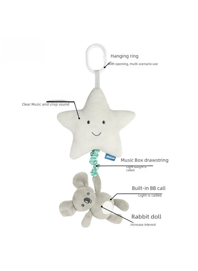 Rocking Bell Toy For Children's Bed - Fun Colorful Plush Toy Soothing Sounds Movement-Color:Cloud + Lion Bell  - Image 3