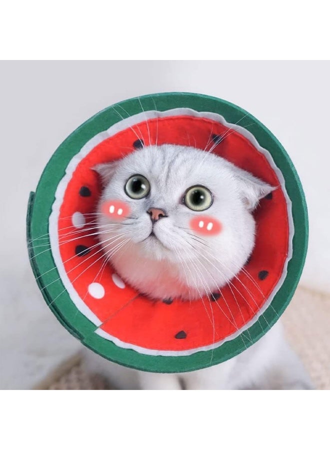 A.M Elizabethan recovery cone collar Water melon design,Gentle and Versatile Recovery Cone Collar for Small Dogs Puppies and Cats in Need of Comfortable Rest and Fast Healing - Image 1